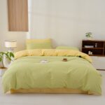 All-Cotton Two-Tone Color-Block Bedding Set