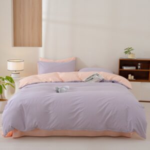 All-Cotton Two-Tone Color-Block Bedding Set